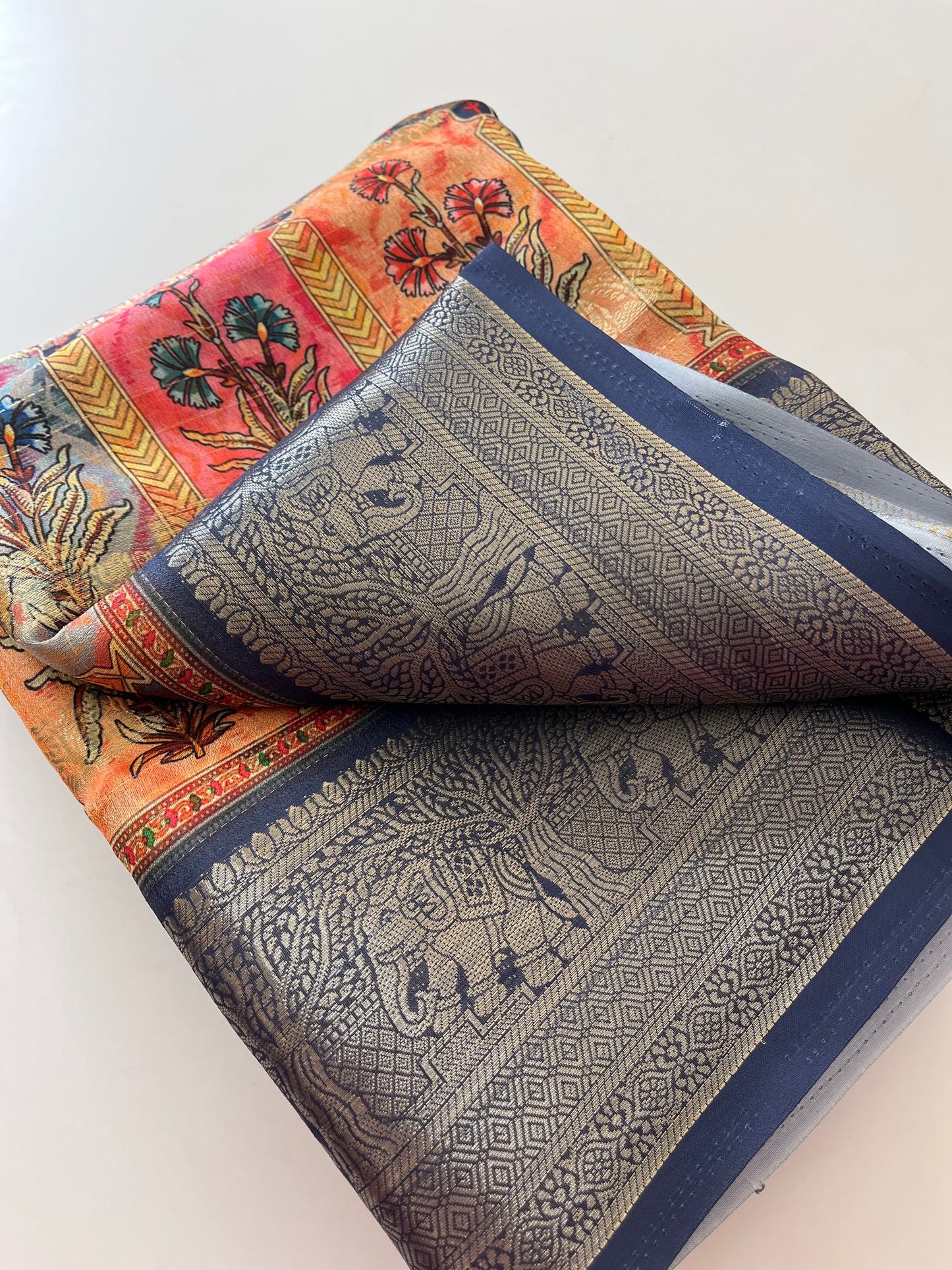 Printed Tussar silk