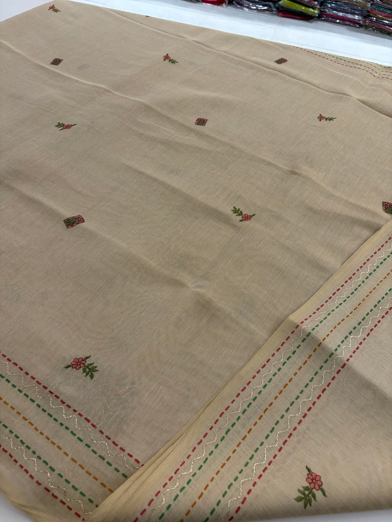Tussar Katha Work Fancy Saree-Au10