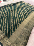 Premium Laser Chiffon Saree – Green AU26