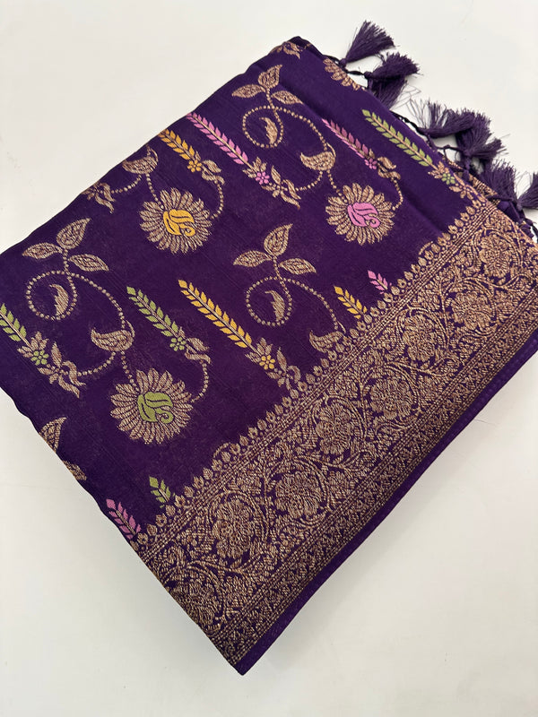 Premium Jute Tussar Fancy Saree-J9