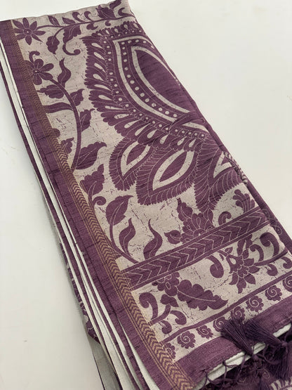 Kalamkari Tussar Printed-M26