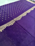 Venkatagiri fancy soft Linen Cotton sarees with self blouse and fancy Border and Butties all over 🌹-AU9