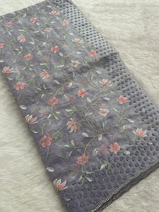 Designer Organza Full Work-M13