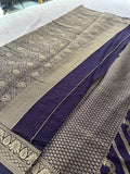 Premium Laser Chiffon Saree – Purple AU26