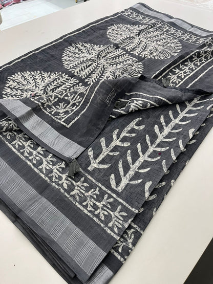 Batik Linen Saree