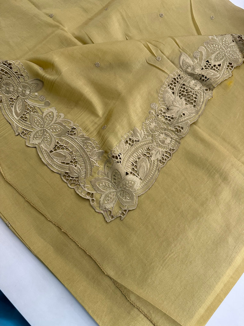 Cut Work Designer Full Embroidery Work Pure Tussar-J20
