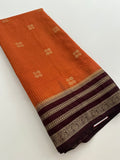 Semi Mysore Silk Checks Saree with Butta-AU16