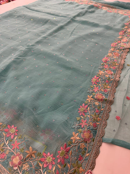 Organza Work Saree-M30