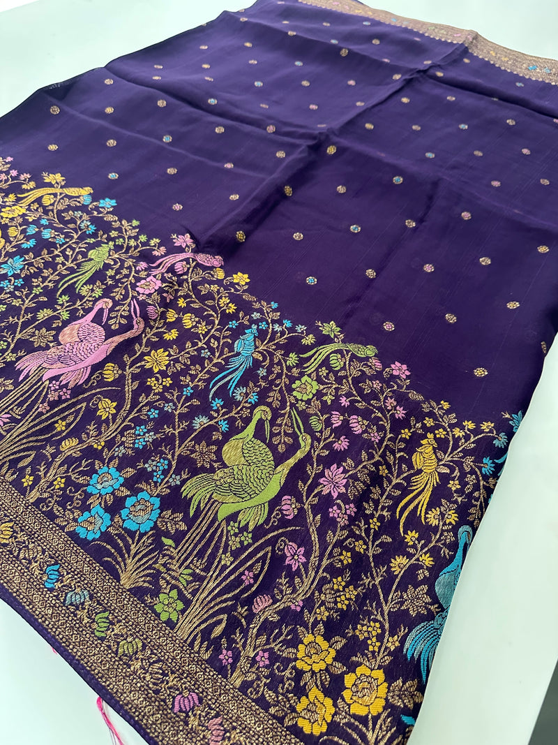Full Weaving Pure Tussar Premium Designer Saree-J26