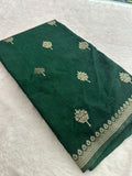 Green Linen Heritage Designer Saree with Butta - AU18