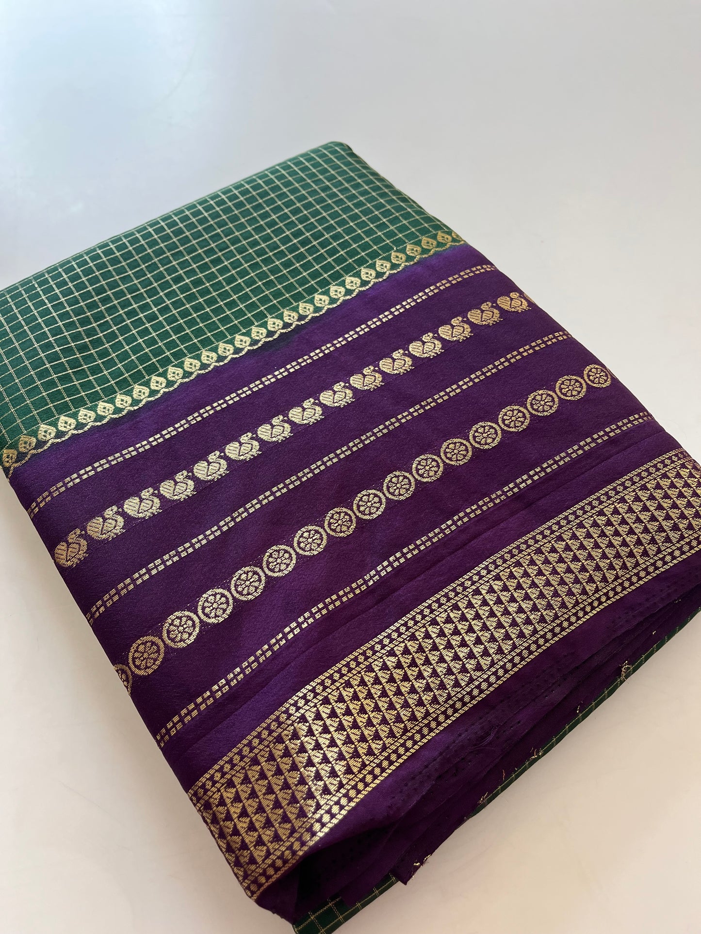 Crape Banarasi Checks Contrast