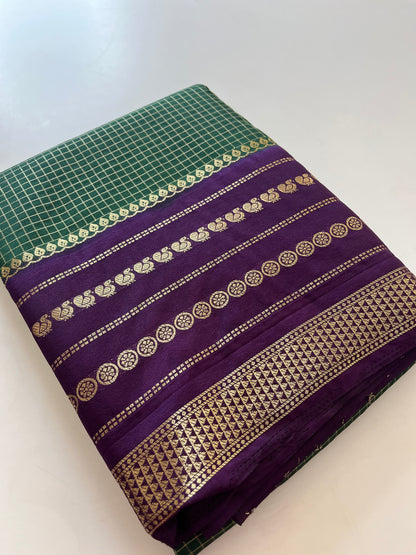 Crape Banarasi Checks Contrast