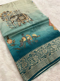 Kalamkari Printed Crape-JU14