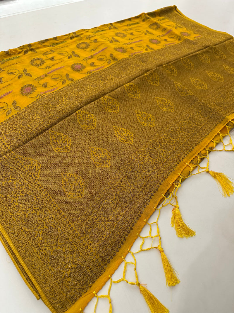 Premium Jute Tussar Fancy Saree-J9