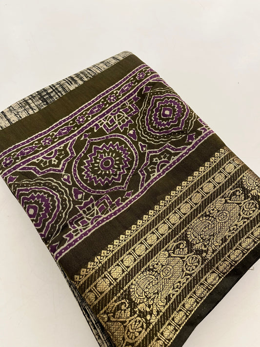 Bagru print fancy saree