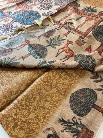 Premium Tussar Crape brocade