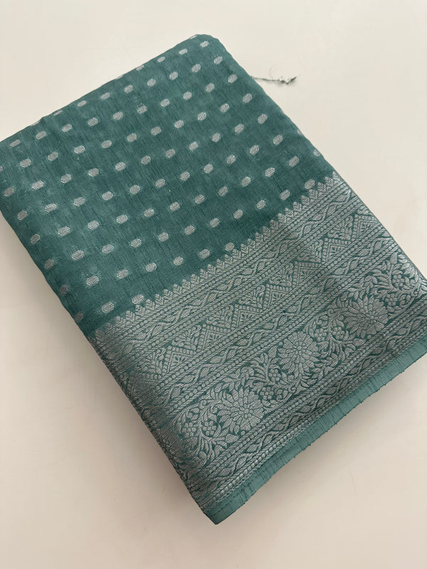 Tussar silver butties -AU4