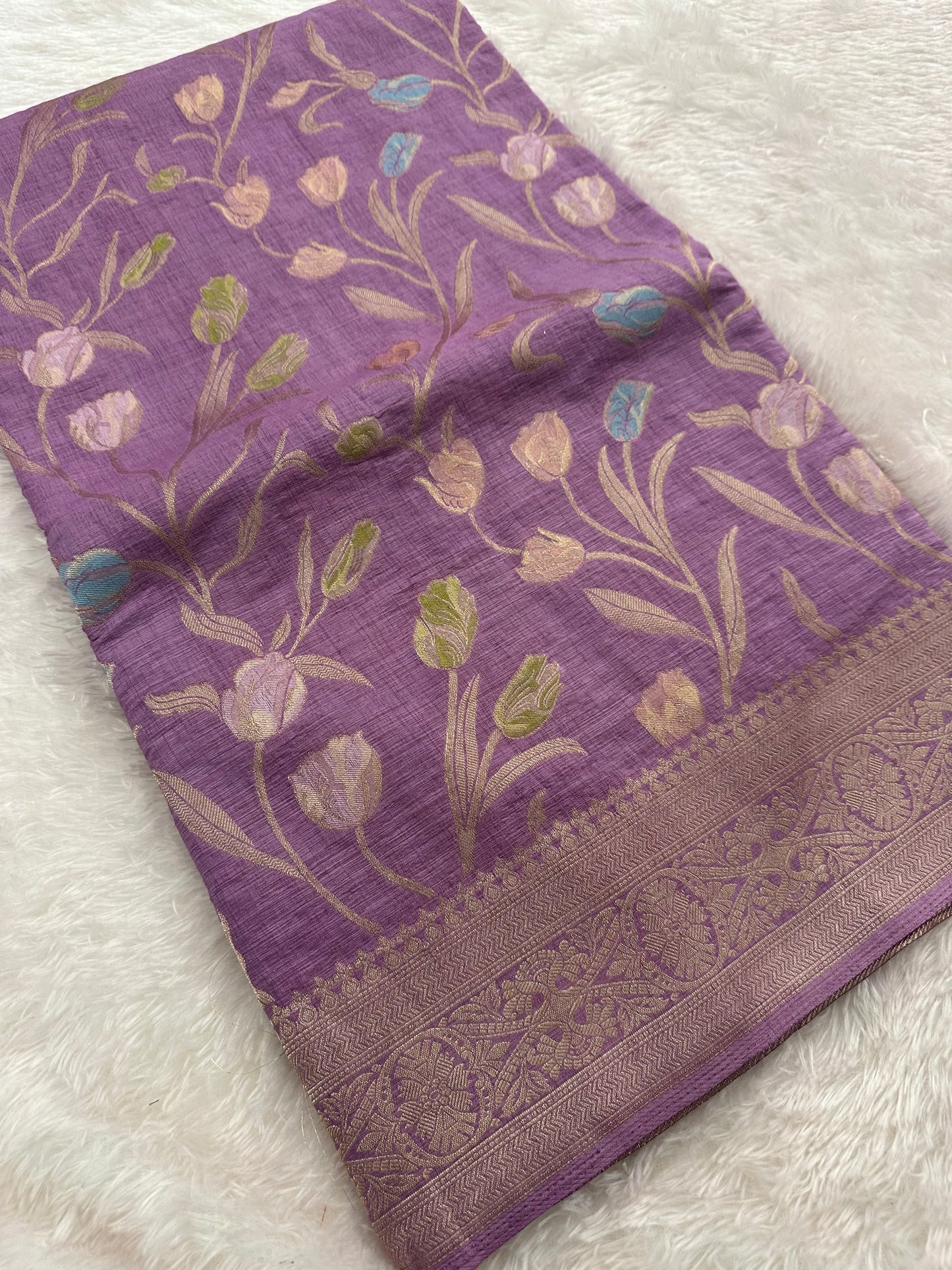 Tulips Linen Premium Saree-M13