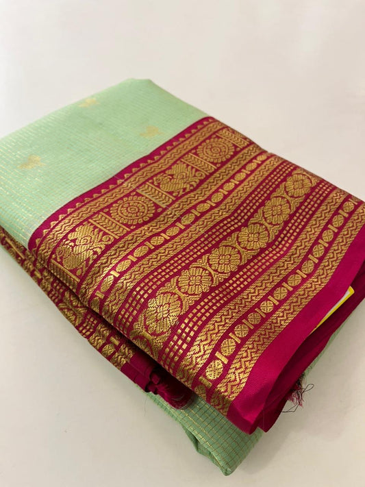 Pista x Pink Kanchi Pattu Saree
