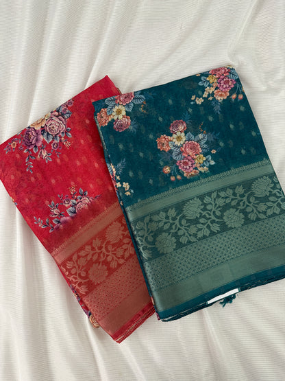 FLORAL ORGANZA SAREE