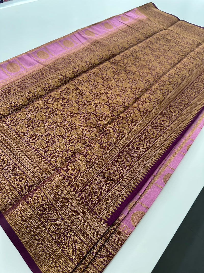 New collection in South Cotton Silk sarees for Varmahalaxmi with contrast matching blouse piece🌹-AU3