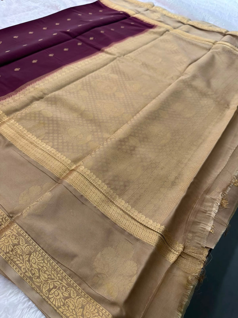 Semi Mysore Crape Silk saree-JU19