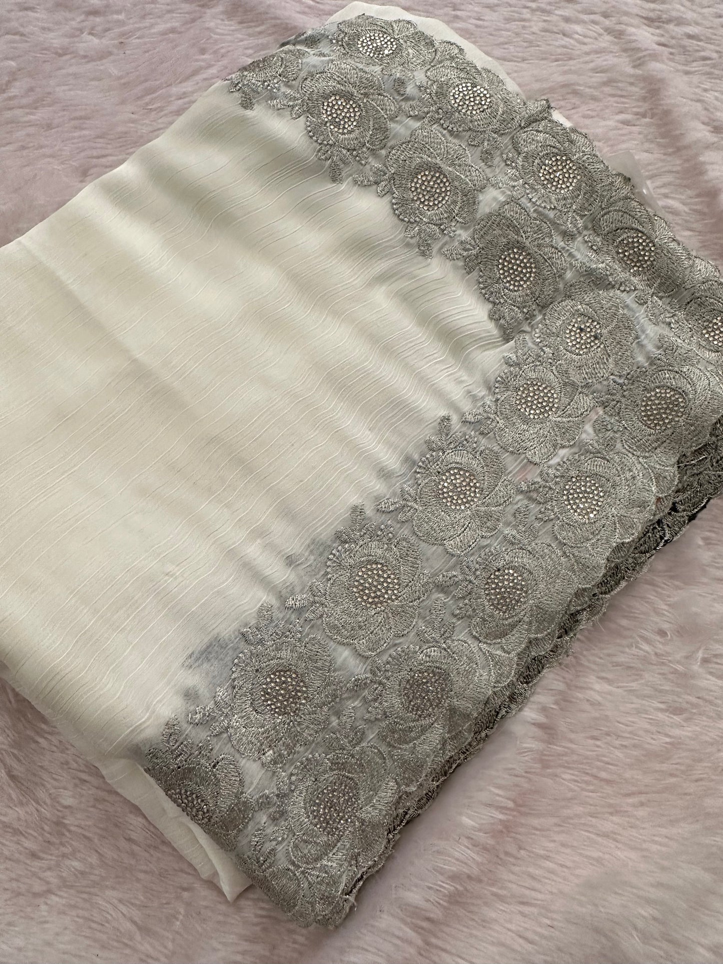 Soft Organza Silver Work-M12