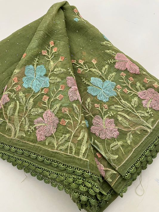 Ju9  Soft Organza Embroidery
