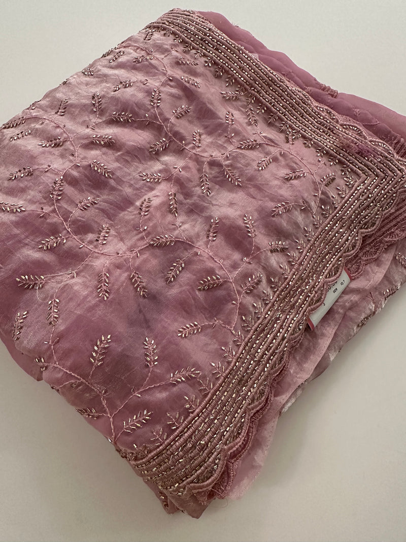 Soft marshmallow, organza fabric  pastel color sarees with work with work, self Blouse 🌹- AU17