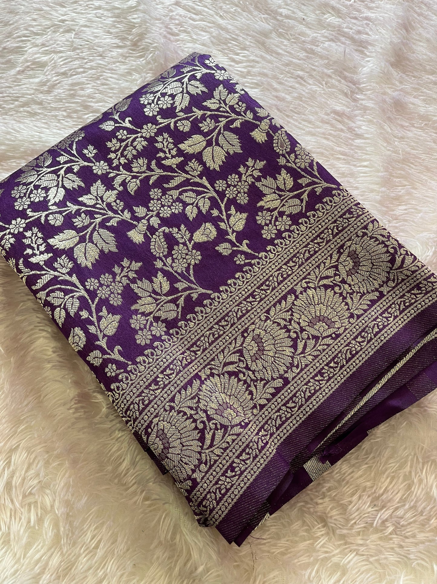 Tussar Silver Brocade