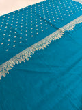 Venkatagiri fancy soft Linen Cotton sarees with self blouse and fancy Border and Butties all over 🌹-AU9