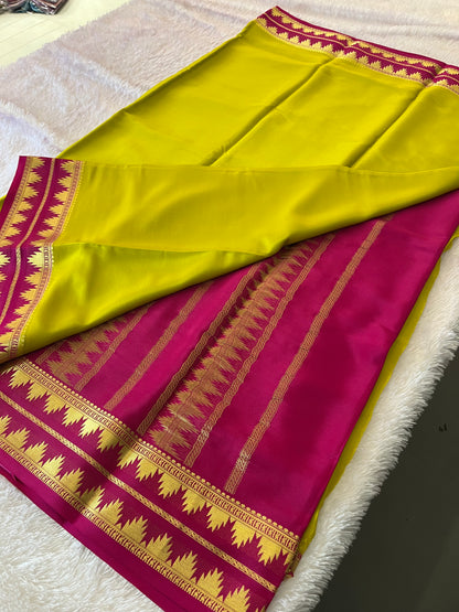 100 GSM Pure Mysore Crape silk saree