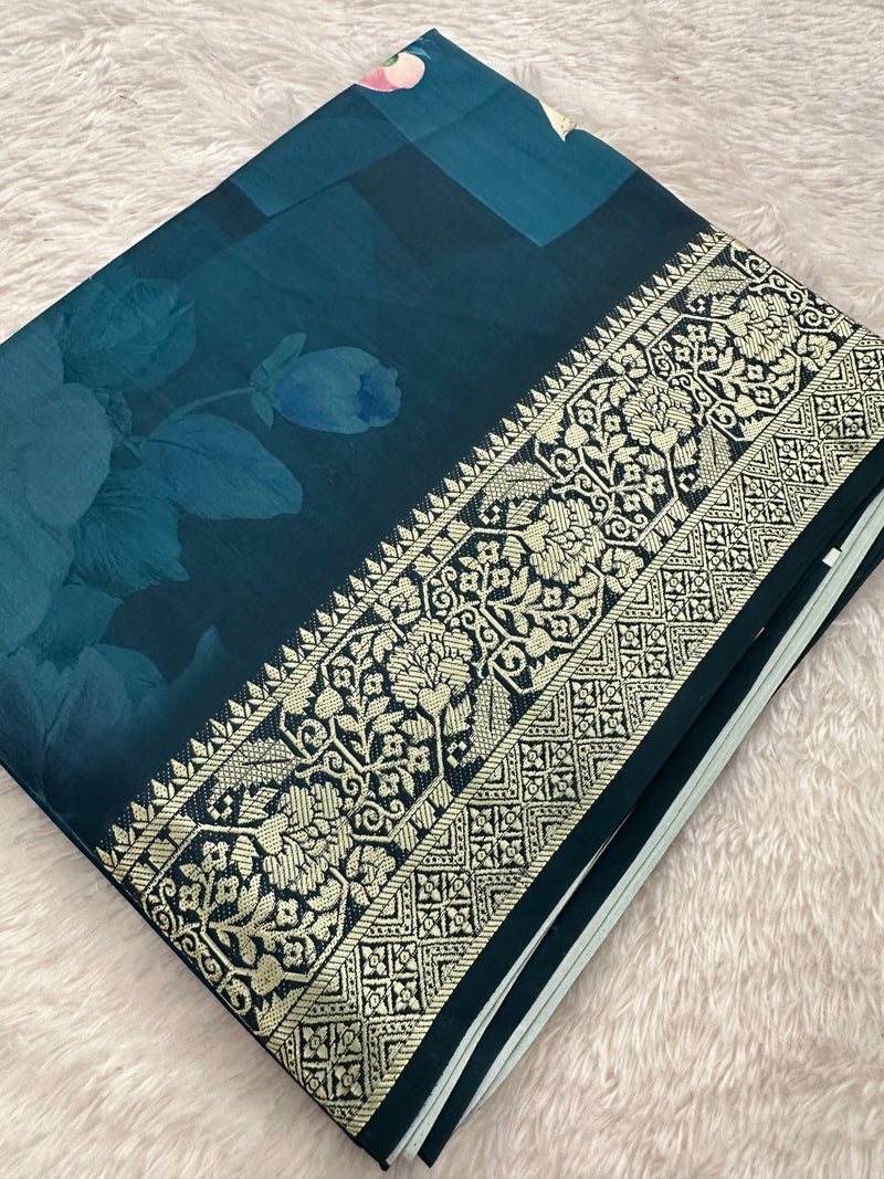 Kalamkari Printed Crape-JU14