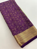 Pure 120GSM Mysore Crape Silk Sarees🌹 Silk Mark Certified 🦋
Comes in Golden Zari in Half Brocade Half Plaim Concept🌹-JU31