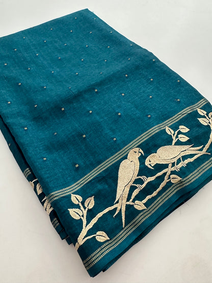 Premium Tussar Work Gold weaving BUTTAS -M25