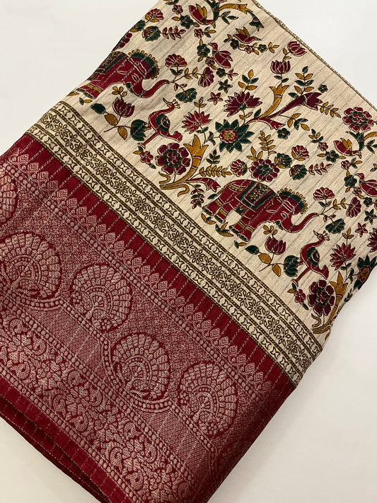 Tussar Zari Lines