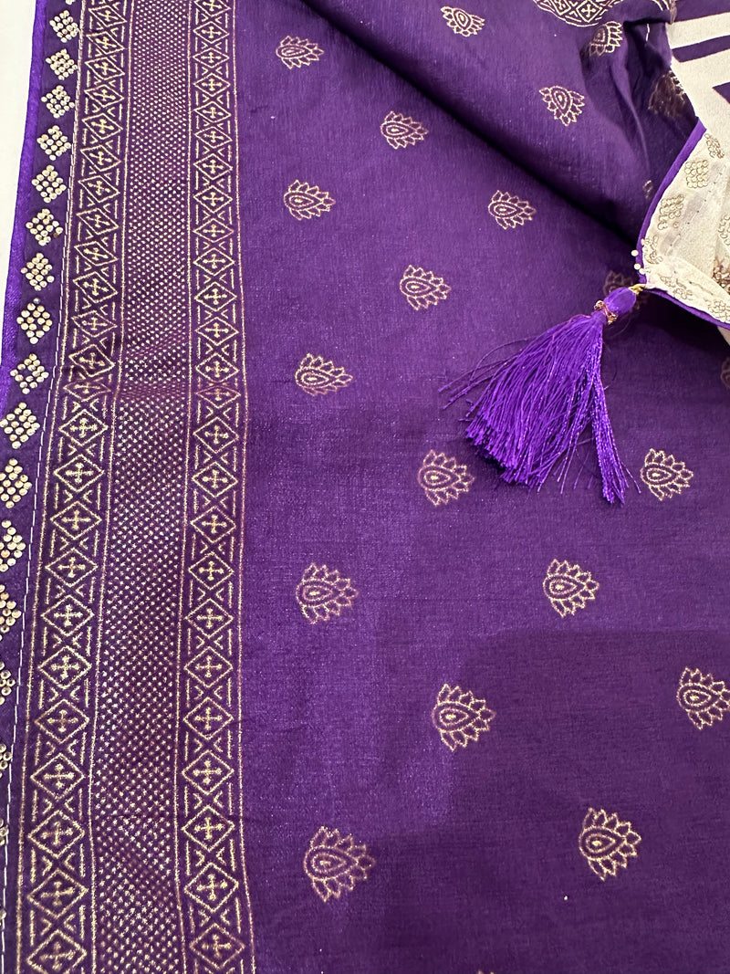 Lehariya Design with stone border crape chiffon premium sarees🌹-JU25