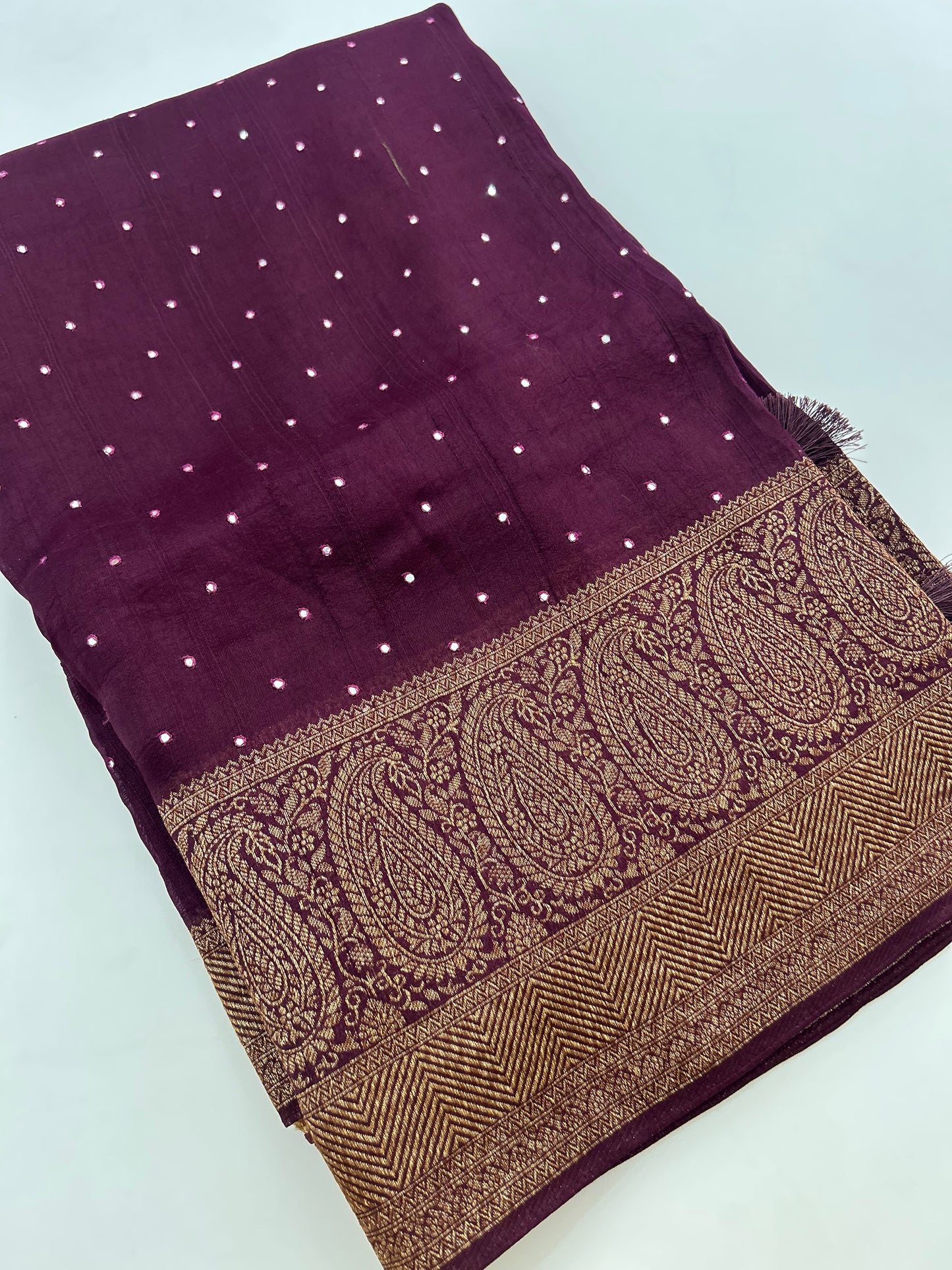 JUTE TUSSAR PREMIUM WITH MIRROR WORK-M22