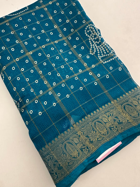 Crape Chiffon Fancy Saree-J1
