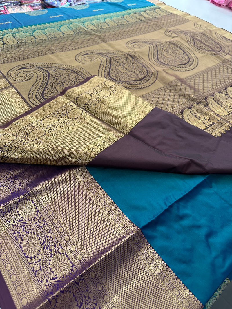 Kanchi Semi Silk Sarees in beautiful color combinations🌹- AU12