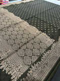 Venkatagiri fancy soft Linen Cotton sarees with self blouse and fancy Border and Butties all over 🌹-AU9