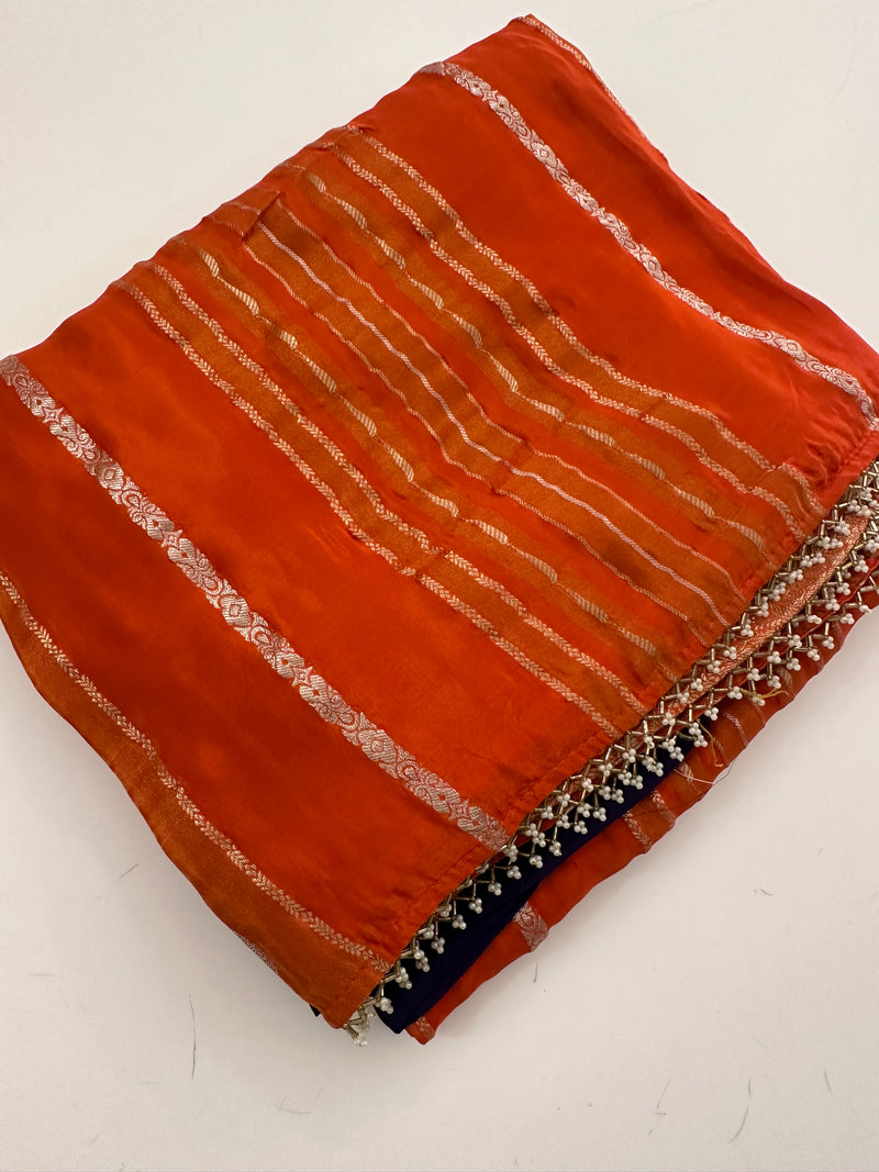 Cut Dana Work Border Chinnon Saree -AU6