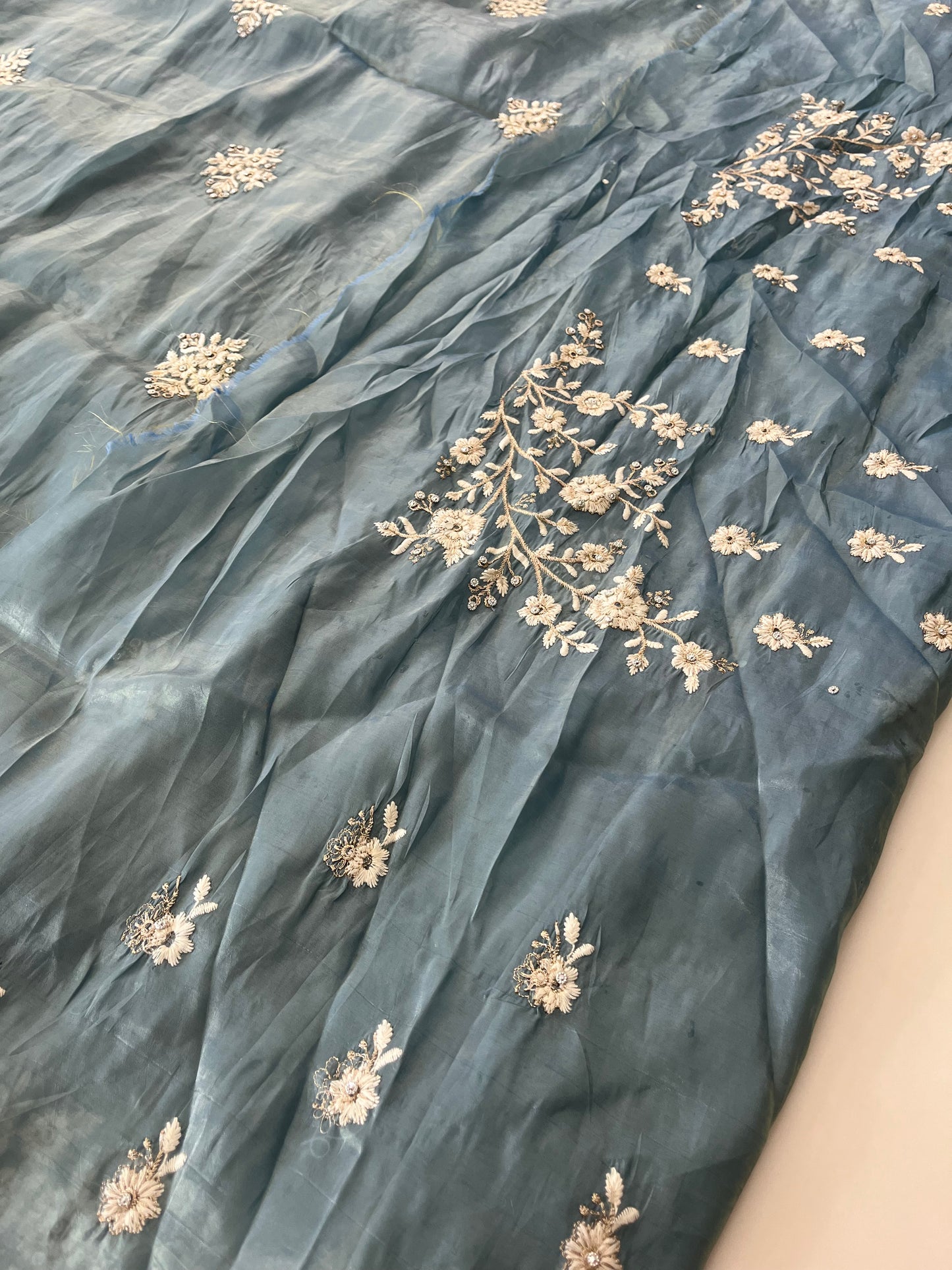 Soft organza fancy embroidery work