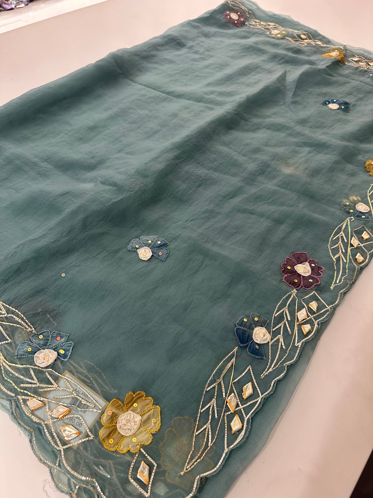 Organza Appliqué Work saree -M27