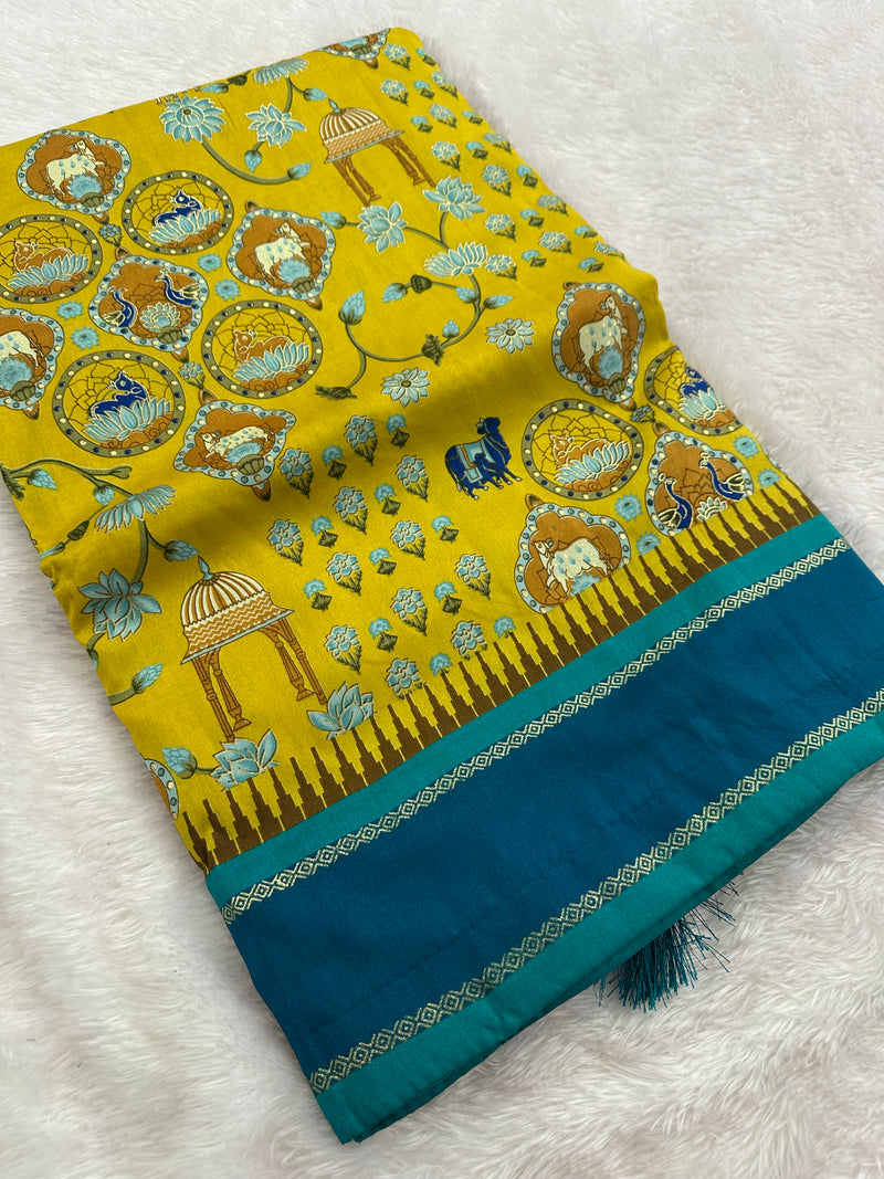 Pichwai Silk Printed-JU3