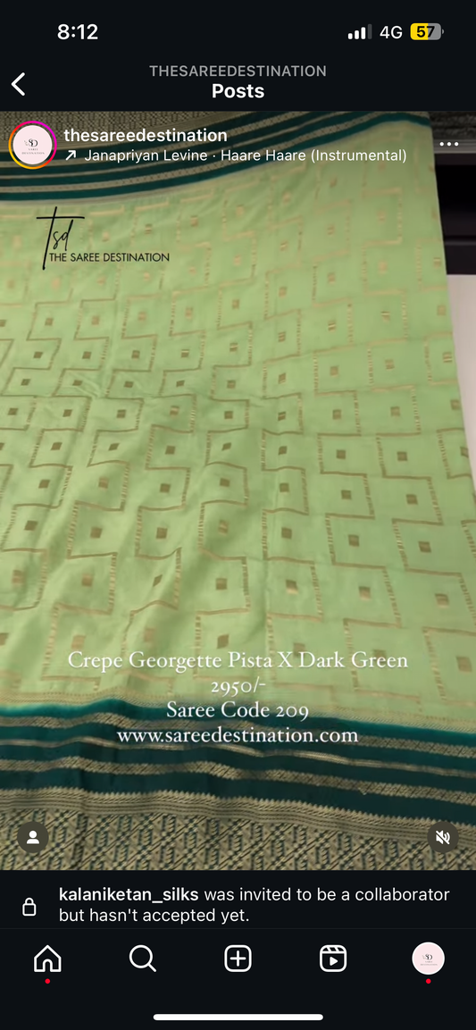 209 CREPE GEORGETTE PISTA X DARK GREEN