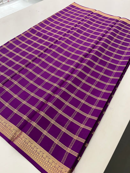 Pure Crepe  Mysore Silk Saree