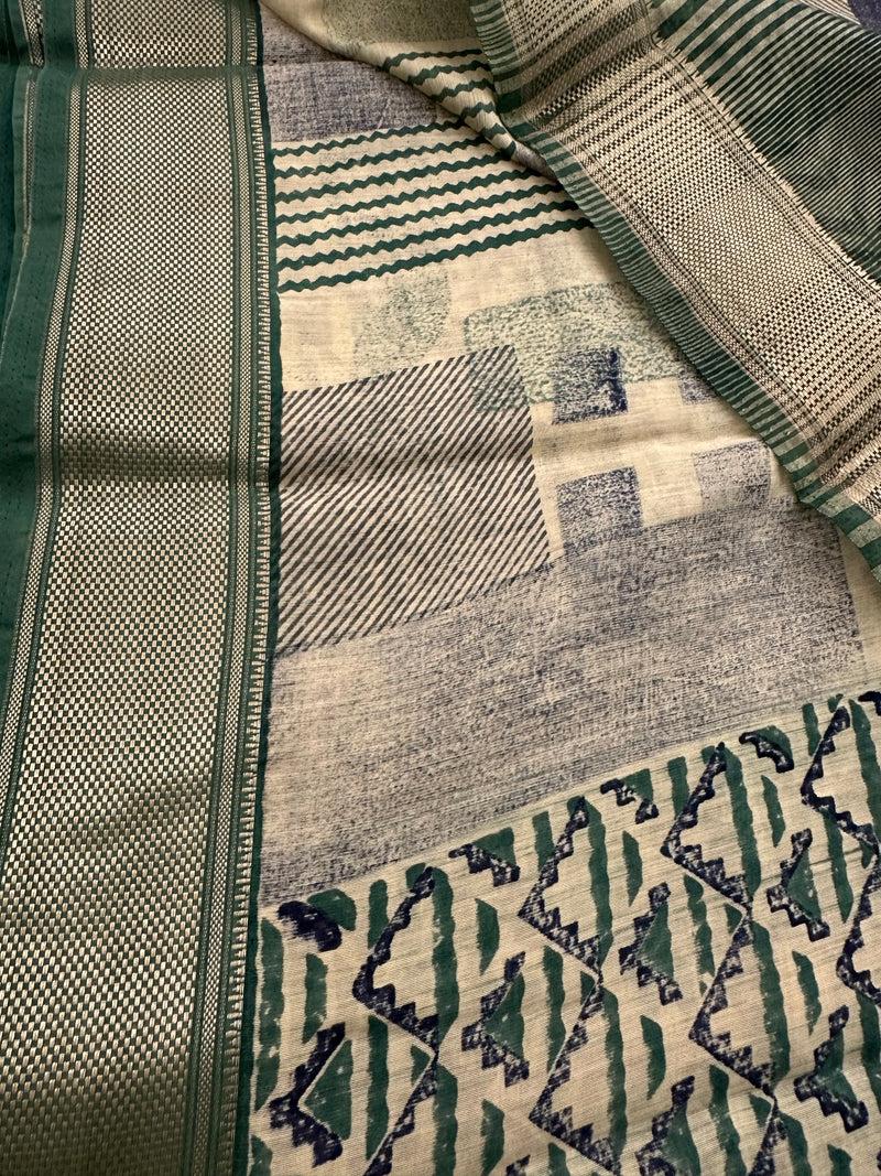 Printed Chanderi Fancy Saree-JU31