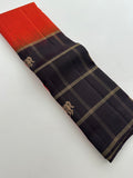 Designer Pure Kanchi Silk Orange x Brown -AU4