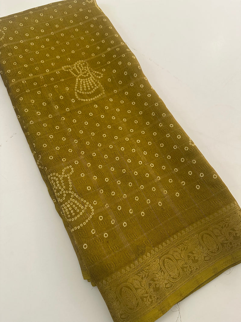 Crape Chiffon Fancy Saree-J1